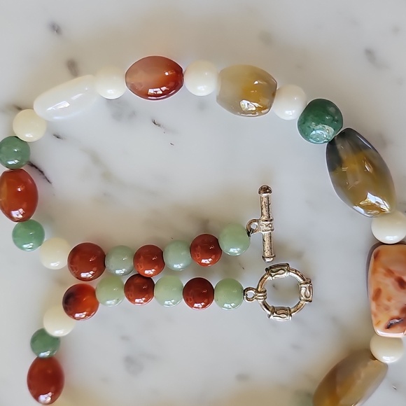 Vintage Semi-Precious Gemstone Beaded Necklace - Picture 4 of 11